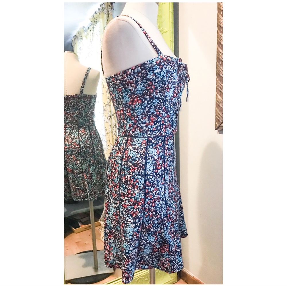 🌸 PARKER Athena Lace-Up A-Line Dress – Floral Fit & Flare - Picture 5 of 6